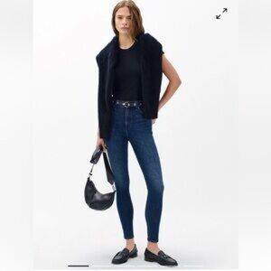 Rag & Bone Plush Jean Legging Navy High Rise Sz 32